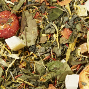 Té blanco y verde Paseo de Otoño con papaya y pomelo