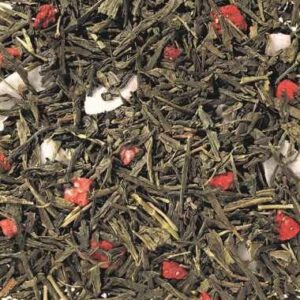 Té verde Crema de Fresas con chispas de coco a granel