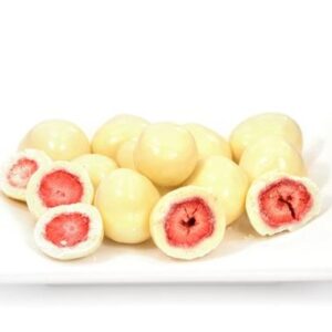 Fresas cubiertas de chocolate blanco y yogur de Otra Historia