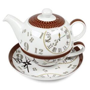 Tea for one Reloj, tetera individual con taza