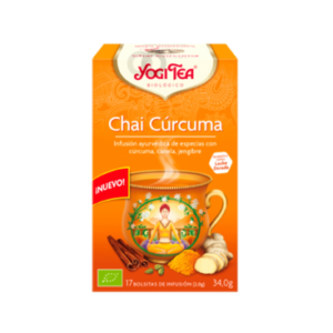 Caja de Yogi Tea Chai Cúrcuma en bolsitas