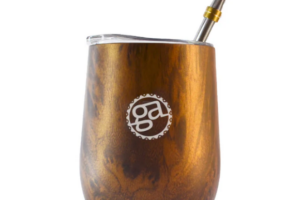 MATE CALABAZA OVALADO CON TAPA MARRON CON DOS BOMBILLAS Y UN CEPILLO